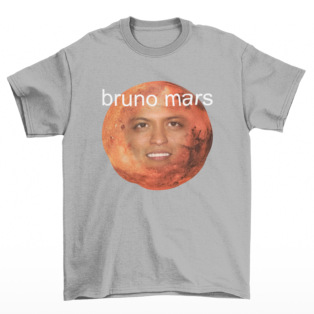 Camiseta Básica Bruno Mars Meme Funny