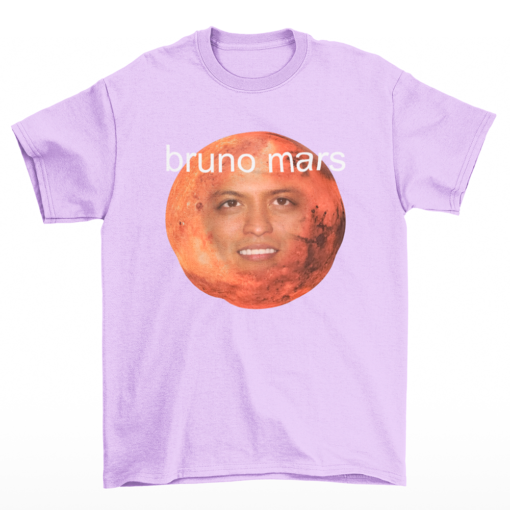 Camiseta Básica Bruno Mars Meme Funny