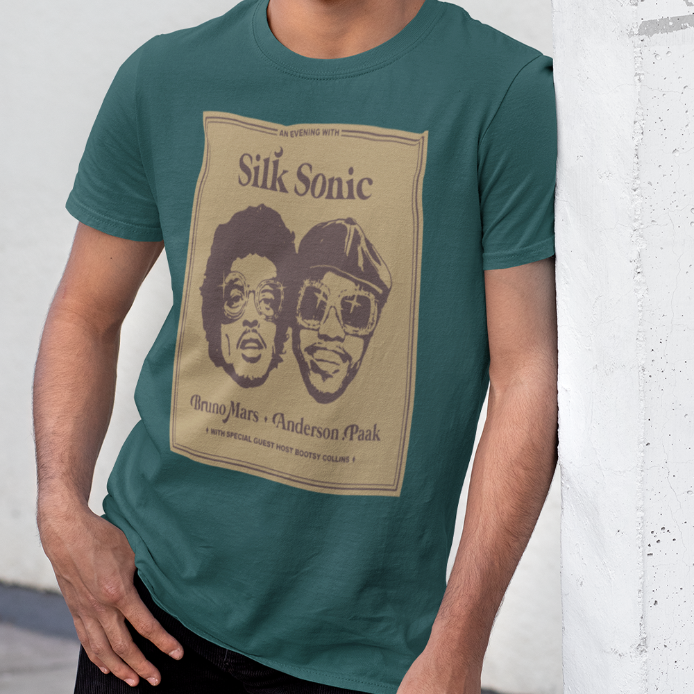 Camiseta Básica Bruno Mars Silk Sonic