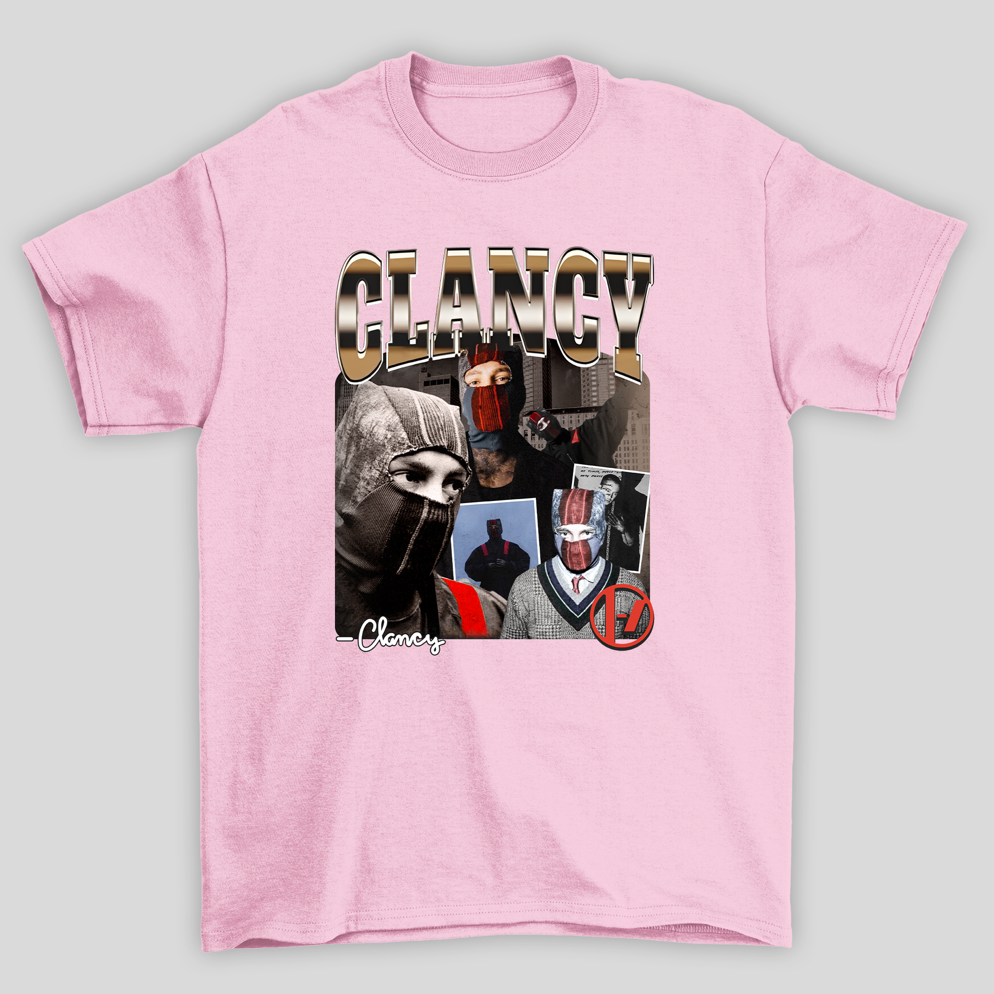 Camiseta Básica Twenty One Pilots Clancy Collabs- rosa bebe