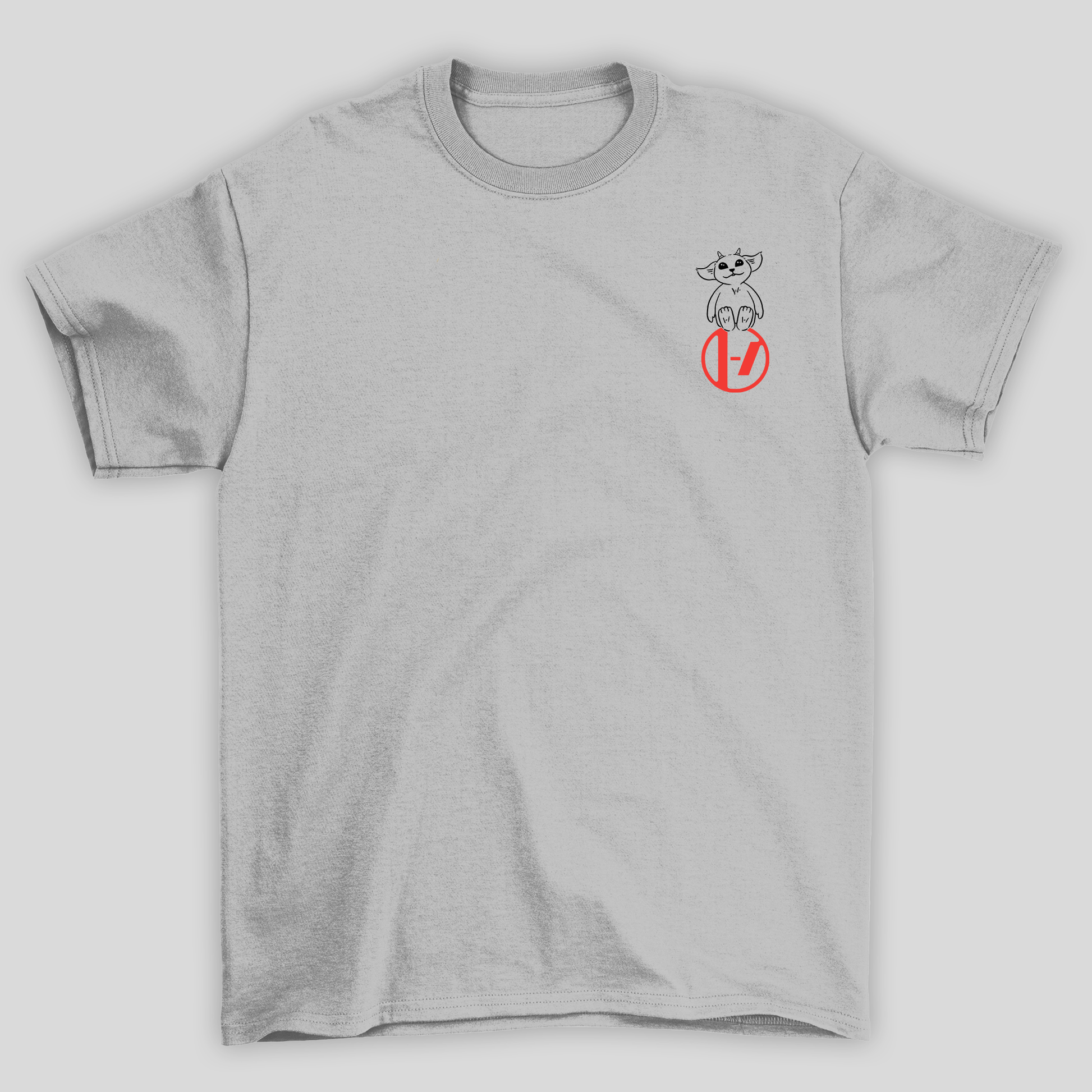 Camiseta Básica Twenty One Pilots Logos- cinza