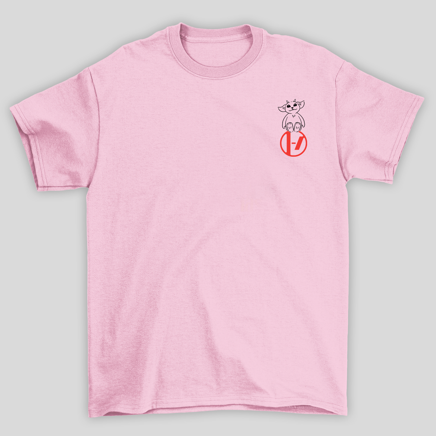 Camiseta Básica Twenty One Pilots Logos- rosa bebe