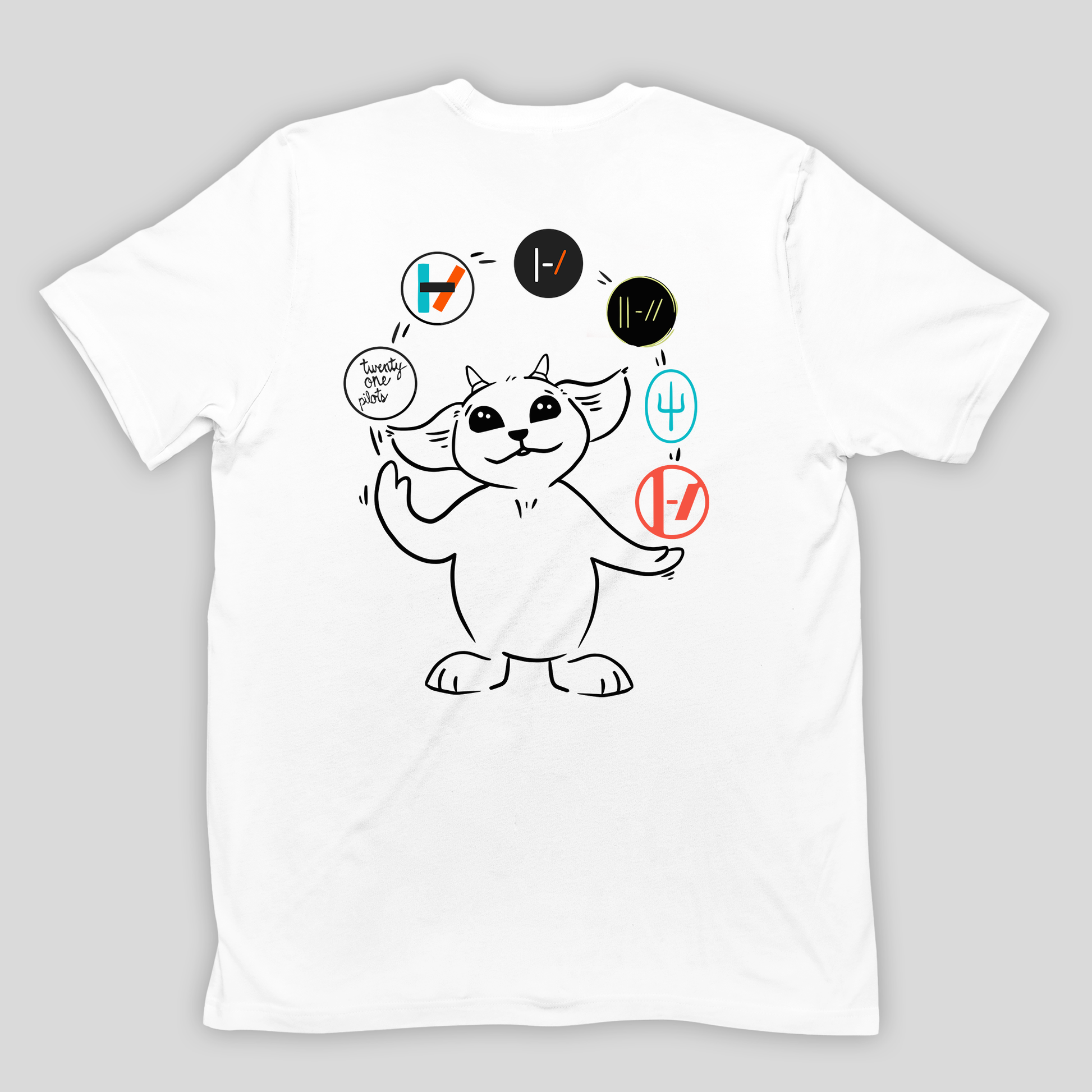 Camiseta Básica Twenty One Pilots Logos- branco