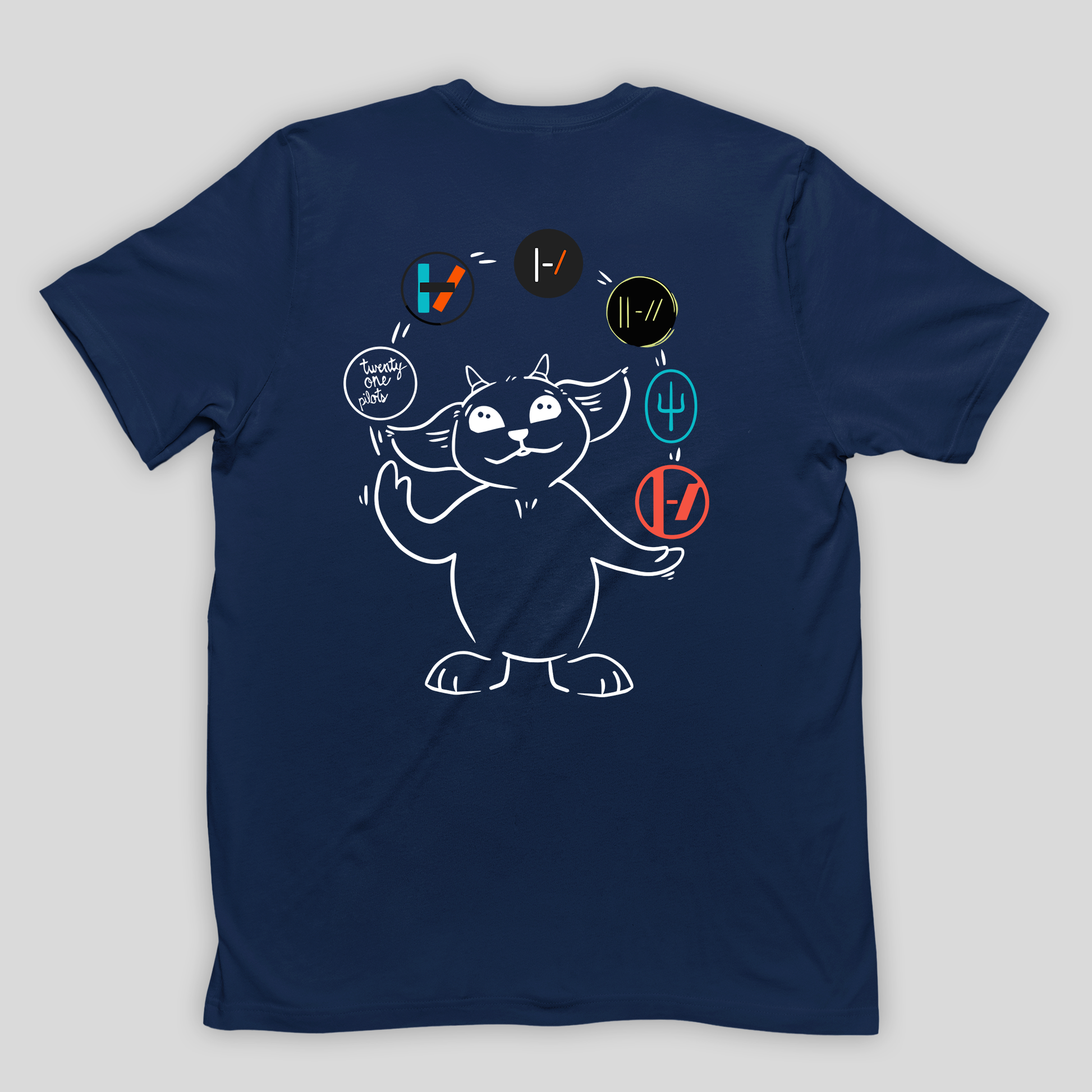 Camiseta Básica Twenty One Pilots Logos- azul-marinho 