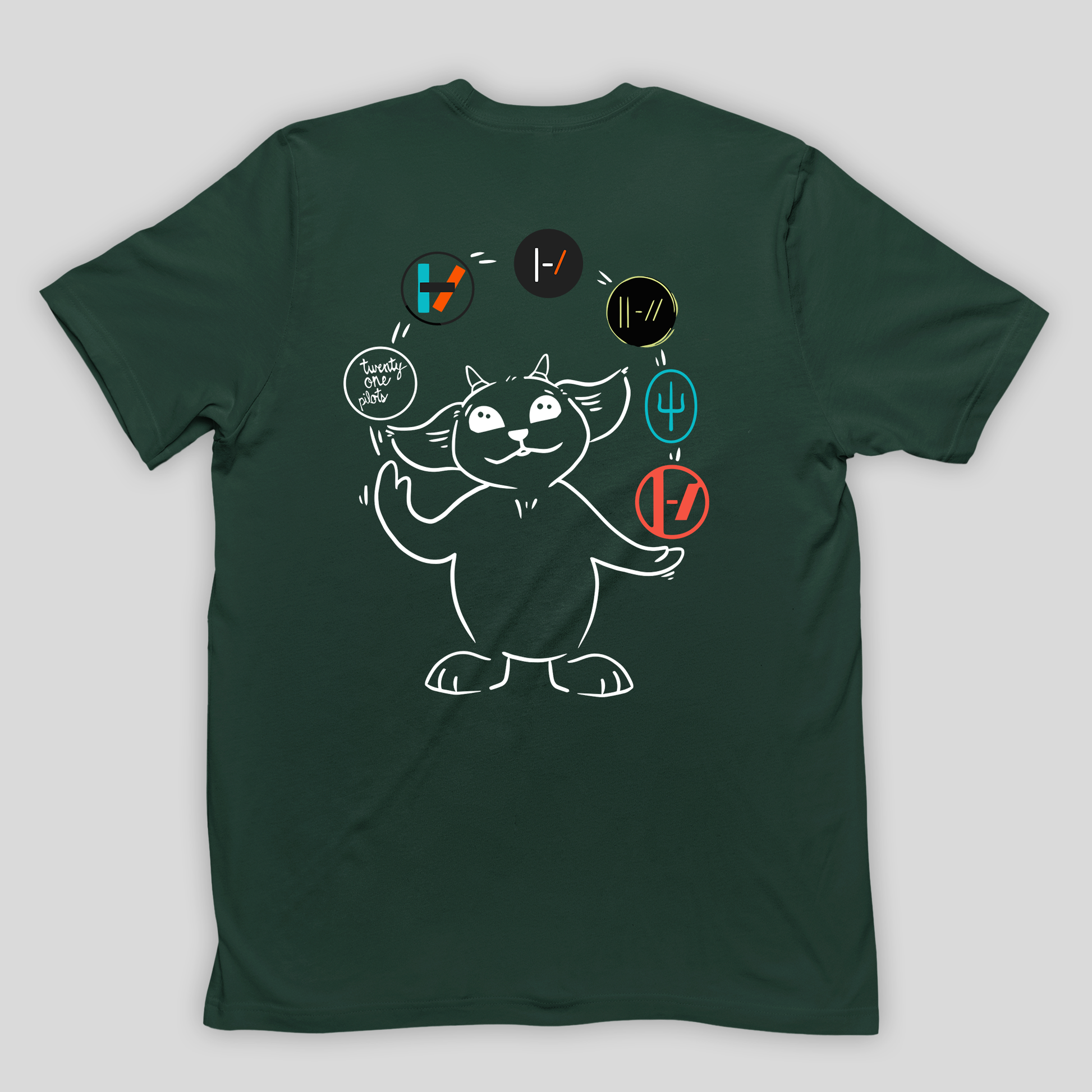 Camiseta Básica Twenty One Pilots Logos- verde