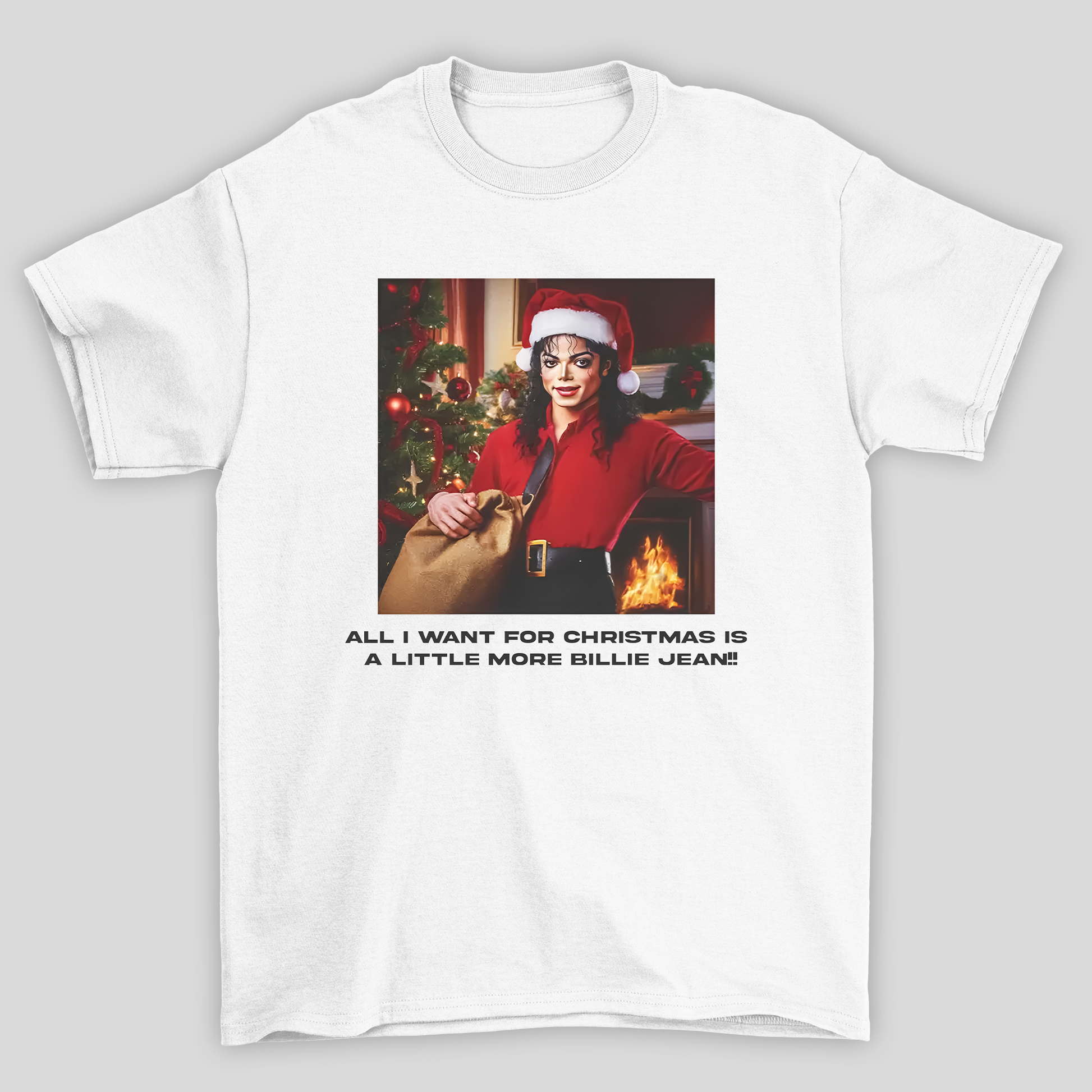 Camiseta Básica Michael Jackson Christmas- branco