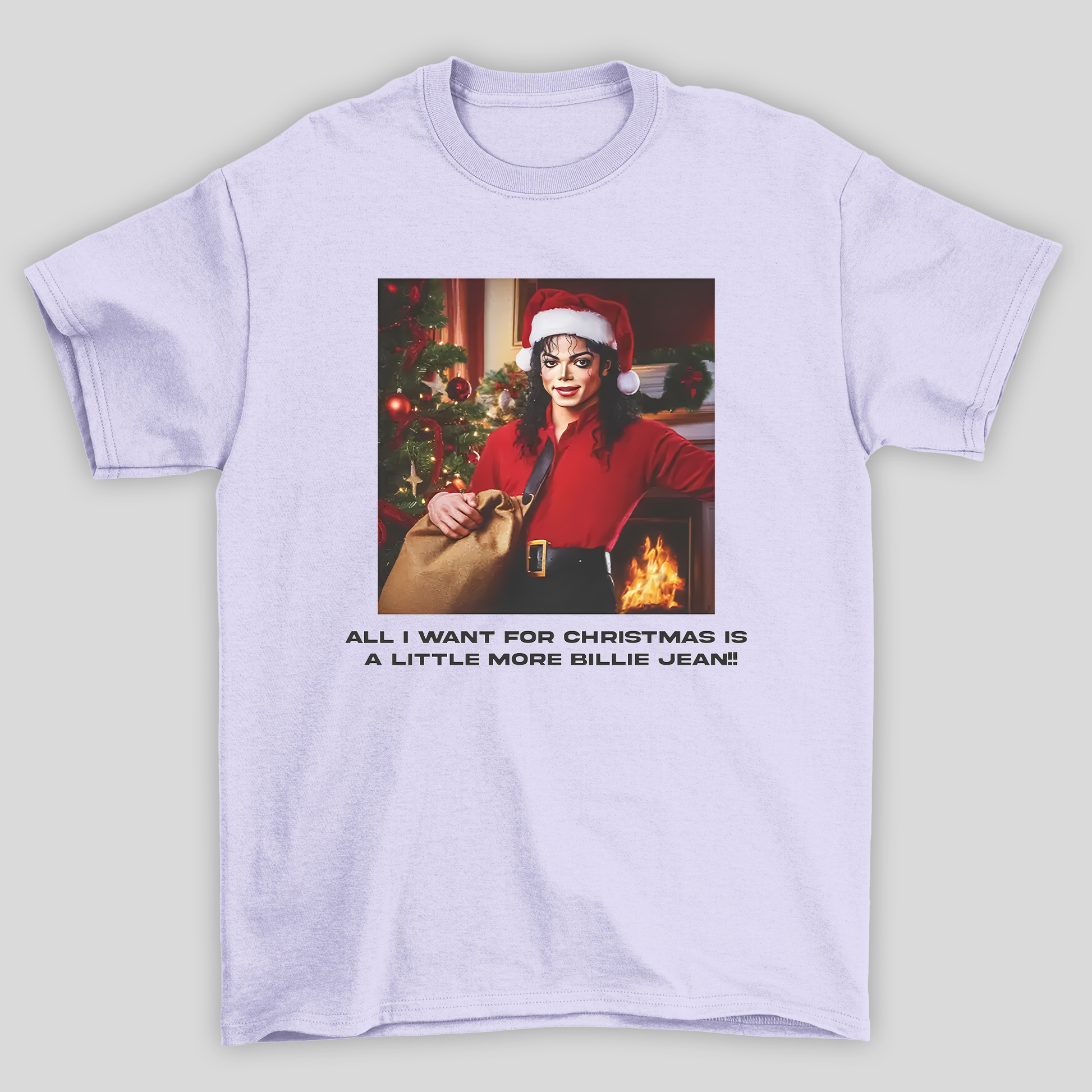 Camiseta Básica Michael Jackson Christmas- lilás