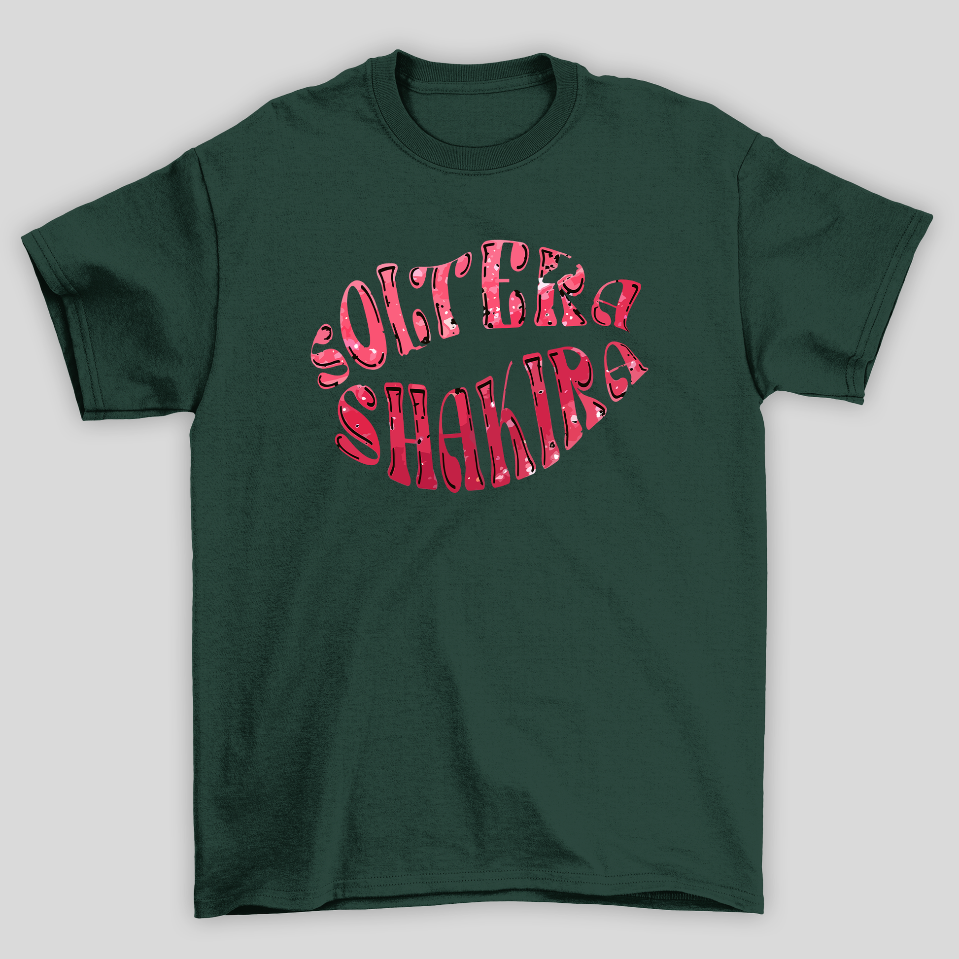 Camiseta Básica Shakira Letter Soltera- verde