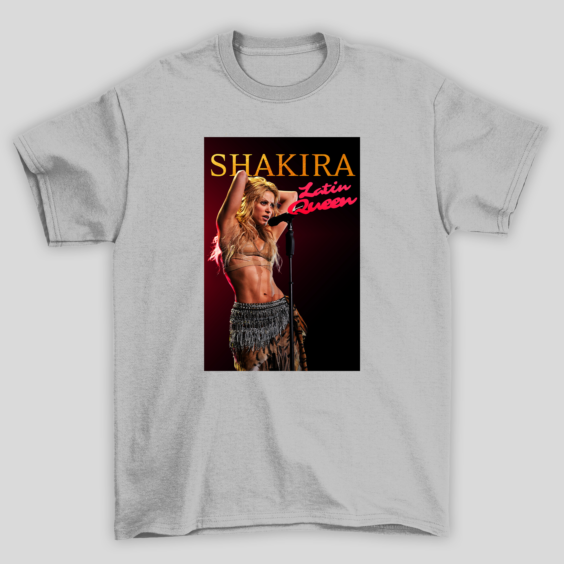 Camiseta Básica Shakira Latin Queen- cinza