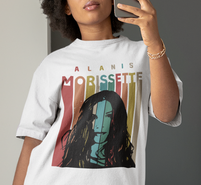 Camiseta Básica Alanis Morissette Retro Design- branco