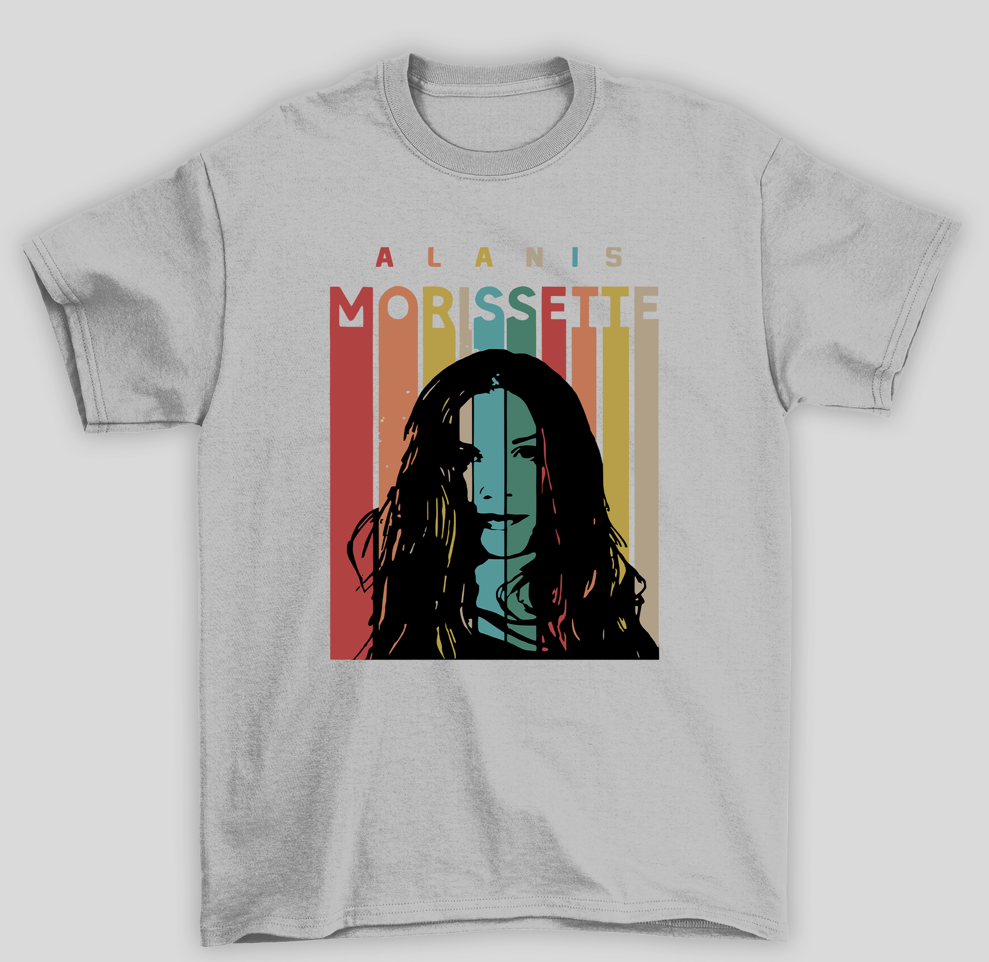 Camiseta Básica Alanis Morissette Retro Design- cinza