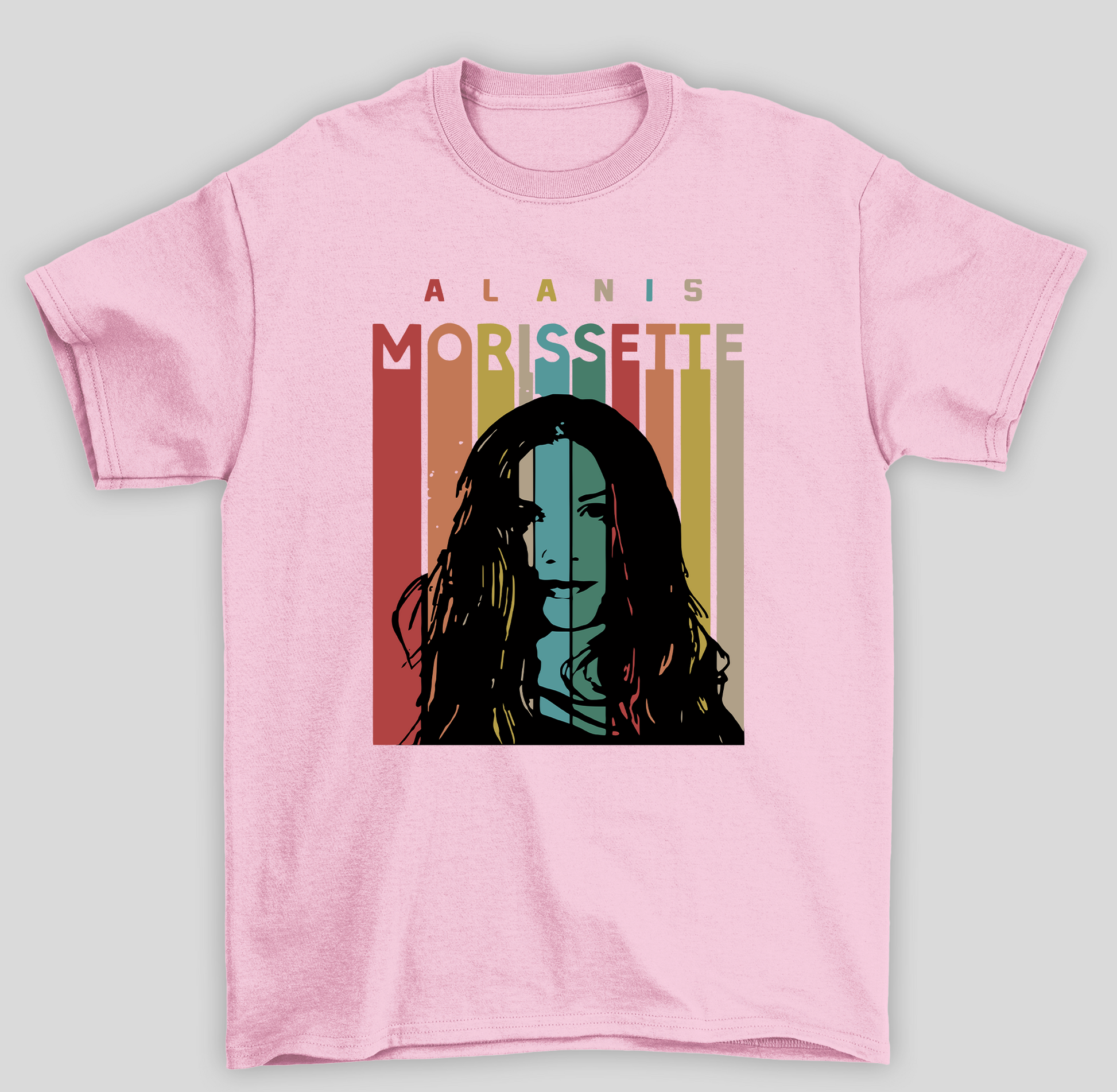 Camiseta Básica Alanis Morissette Retro Design- rosa bebe