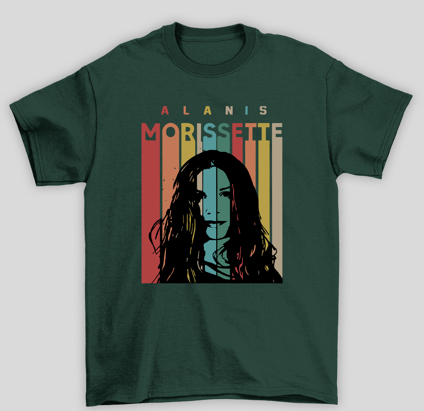 Camiseta Básica Alanis Morissette Retro Design- verde