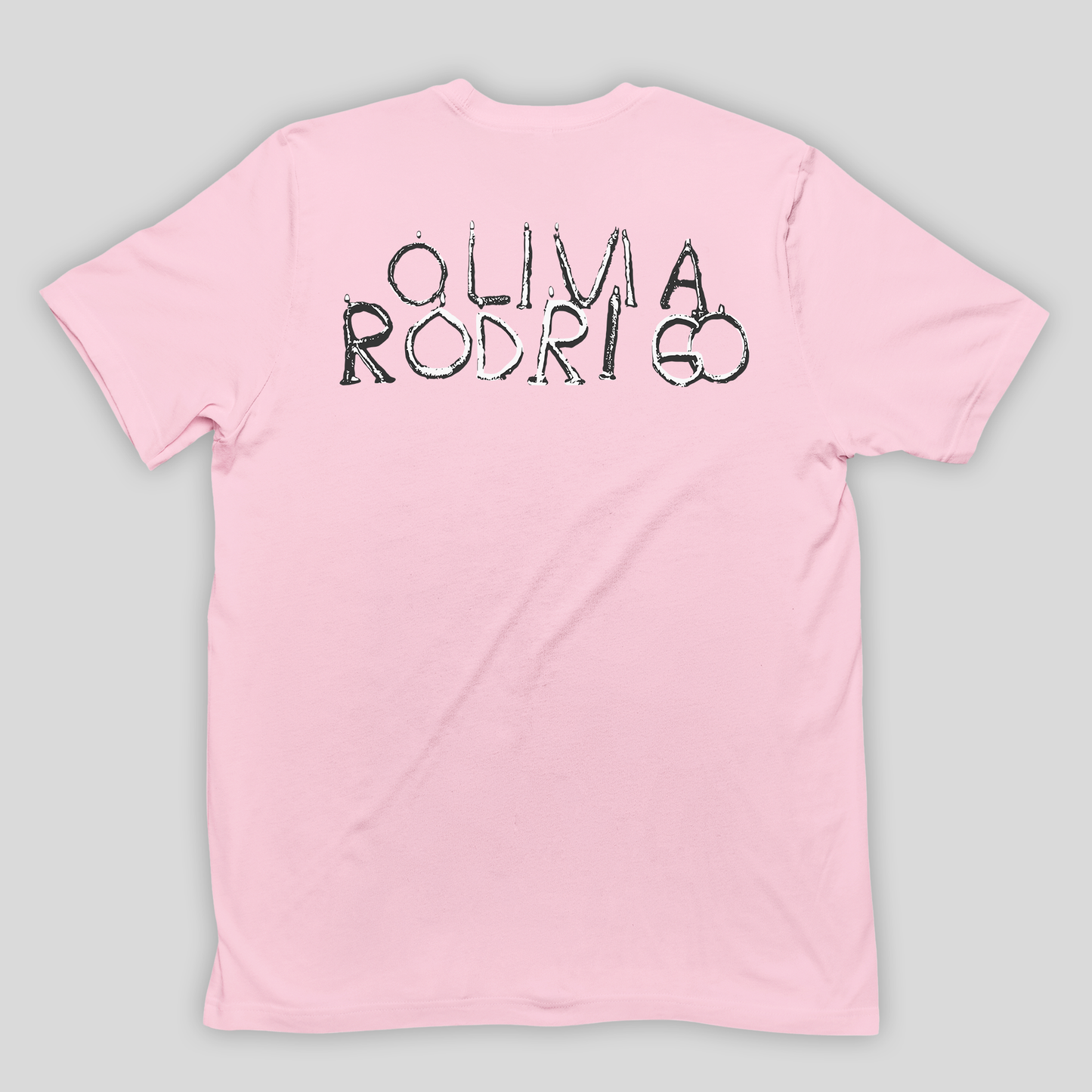 Camiseta Básica Olivia Rodrigo Vintage Guts Album- rosa bebe