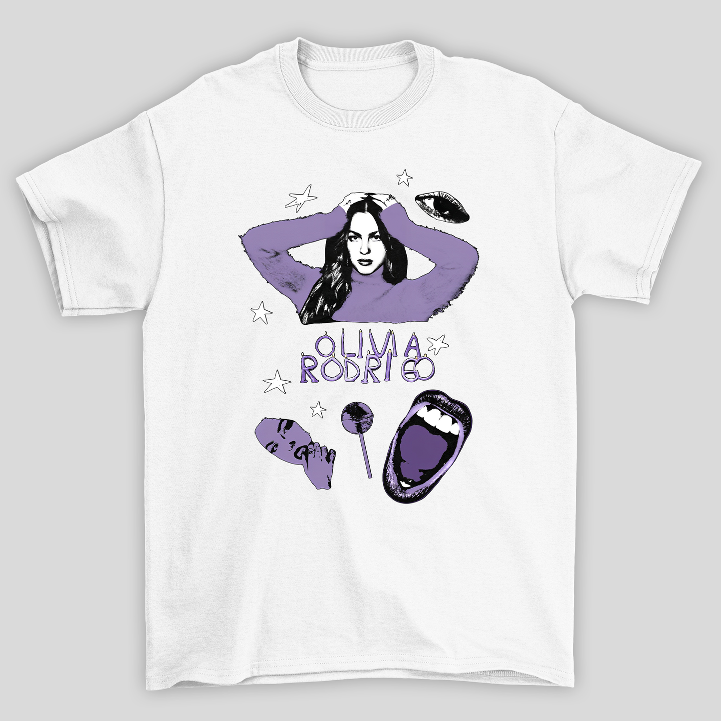 Camiseta Básica Olivia Rodrigo Illustrated Collabs- branco