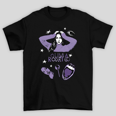 Camiseta Básica Olivia Rodrigo Illustrated Collabs- preto