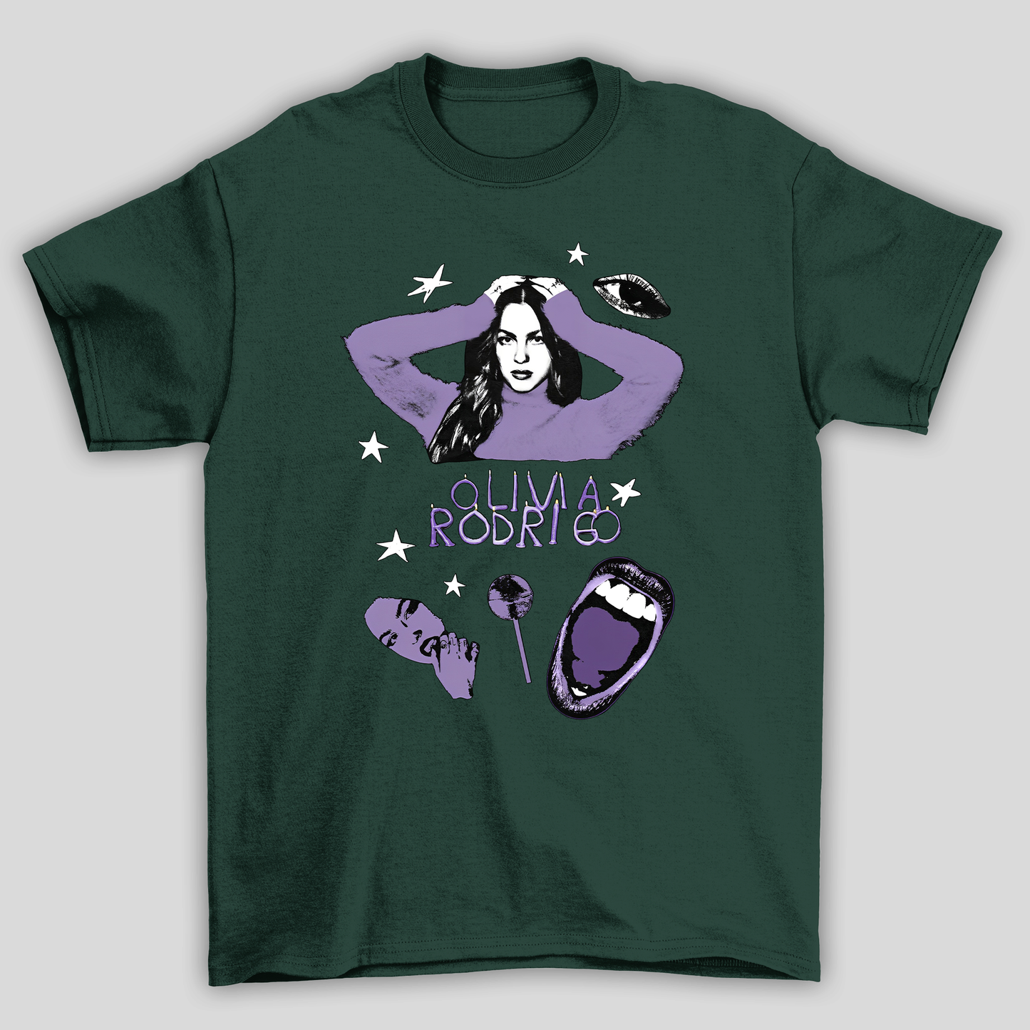 Camiseta Básica Olivia Rodrigo Illustrated Collabs- verde