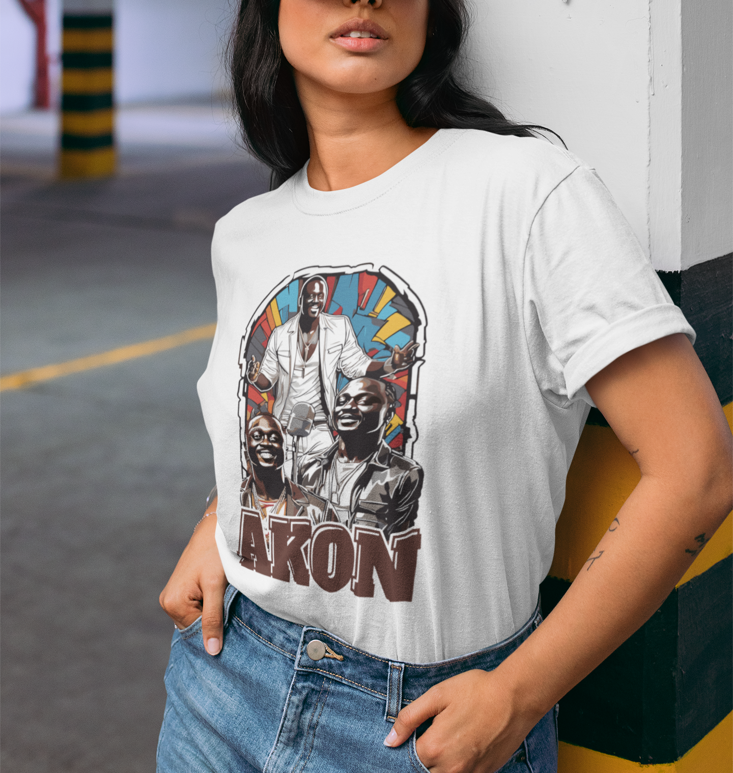 Camiseta Básica Akon Graphic-BRANCO