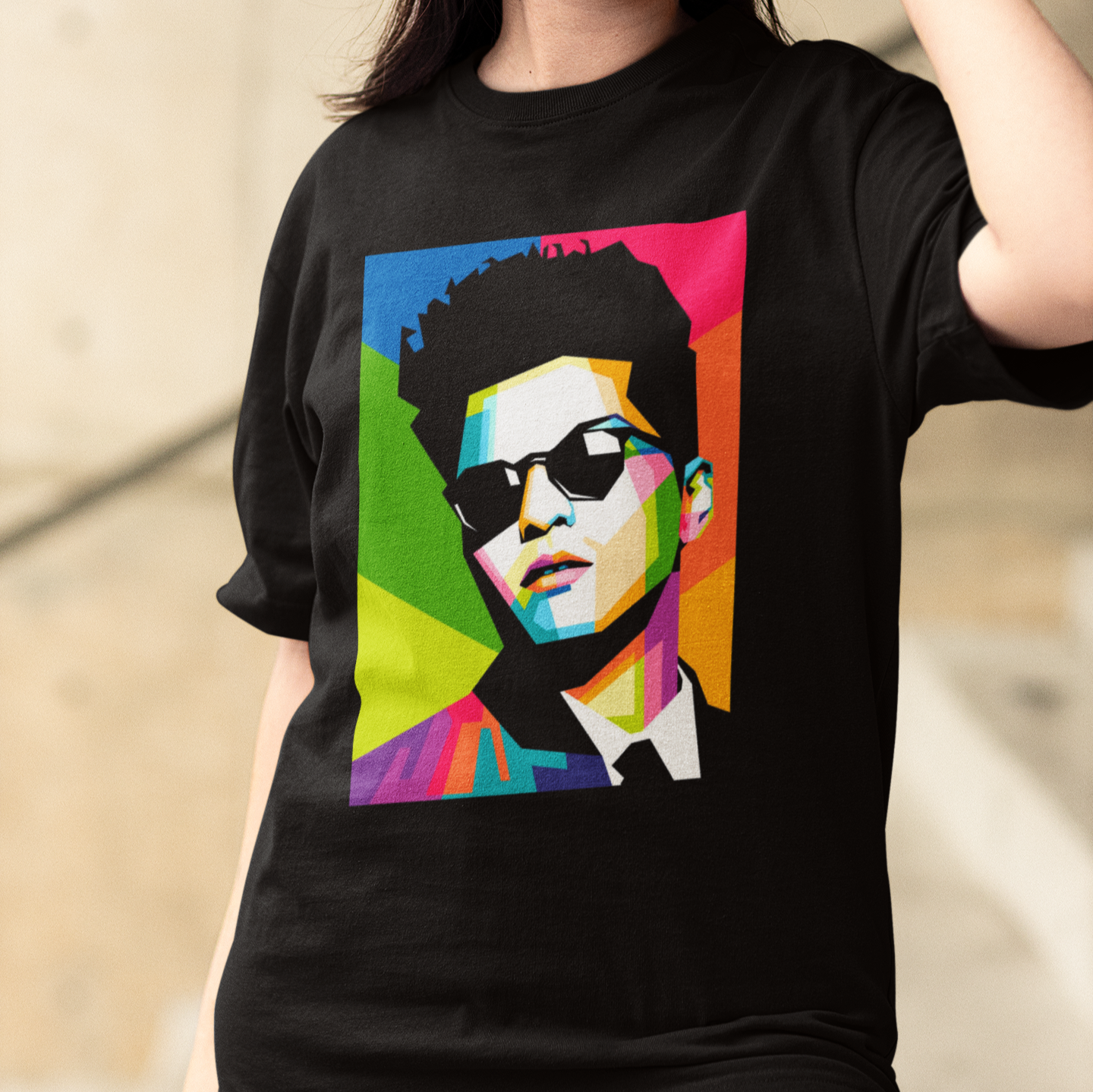 Camiseta Básica Bruno Mars Colors- preto