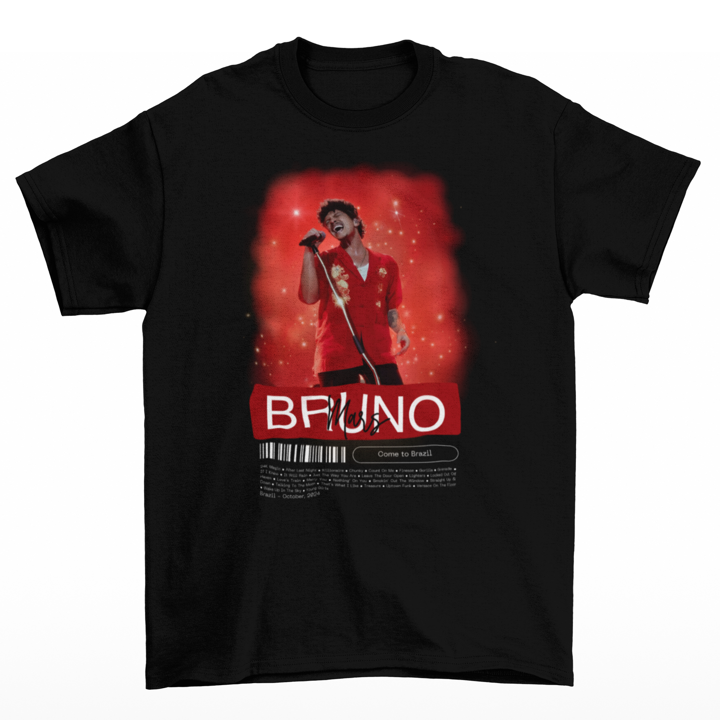 Camiseta Básica Bruno Mars Come To Brazil