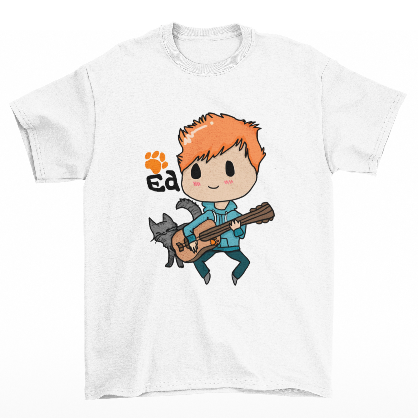 Camiseta Básica Ed Sheeran Cartoon Violão