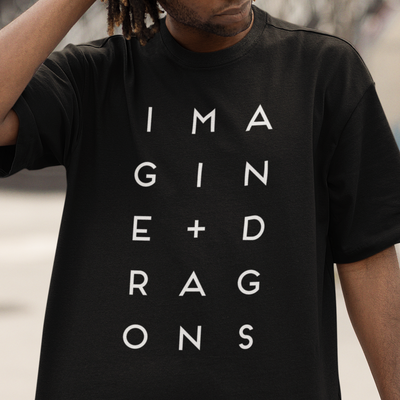 Camiseta Básica Imagine Dragons Letters Graphic