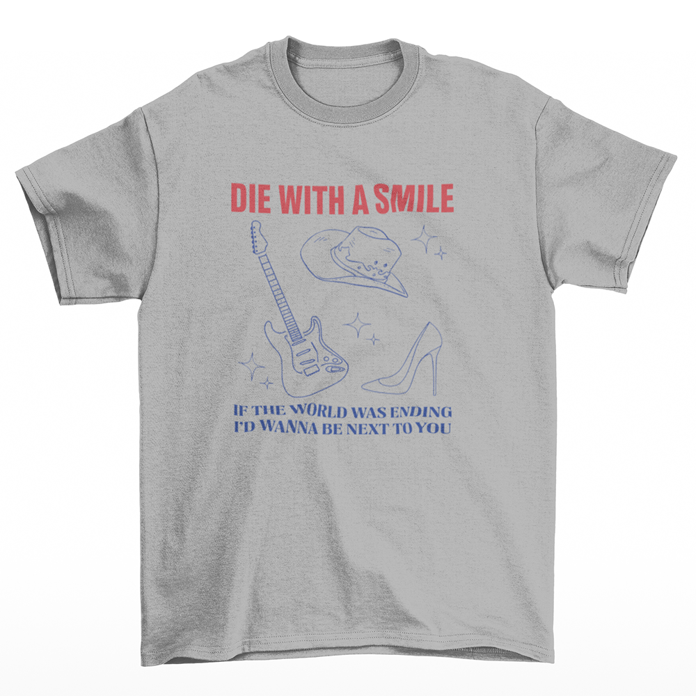 Camiseta Básica Lady Gaga Feat Bruno Mars I'd Wanna Be Next To You Cinza 