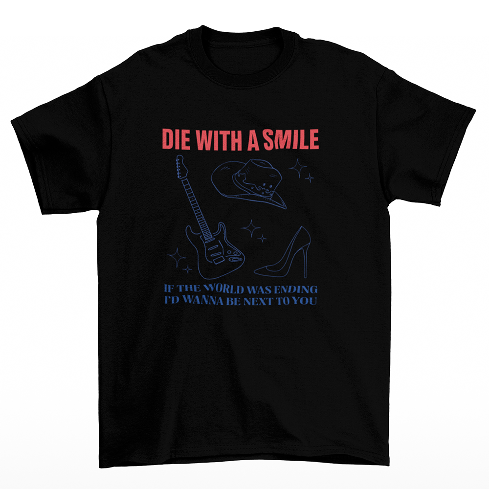 Camiseta Básica Lady Gaga Feat Bruno Mars I'd Wanna Be Next To You Preto
