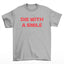 Camiseta Básica Lady Gaga Feat Bruno Mars Letter Cinza