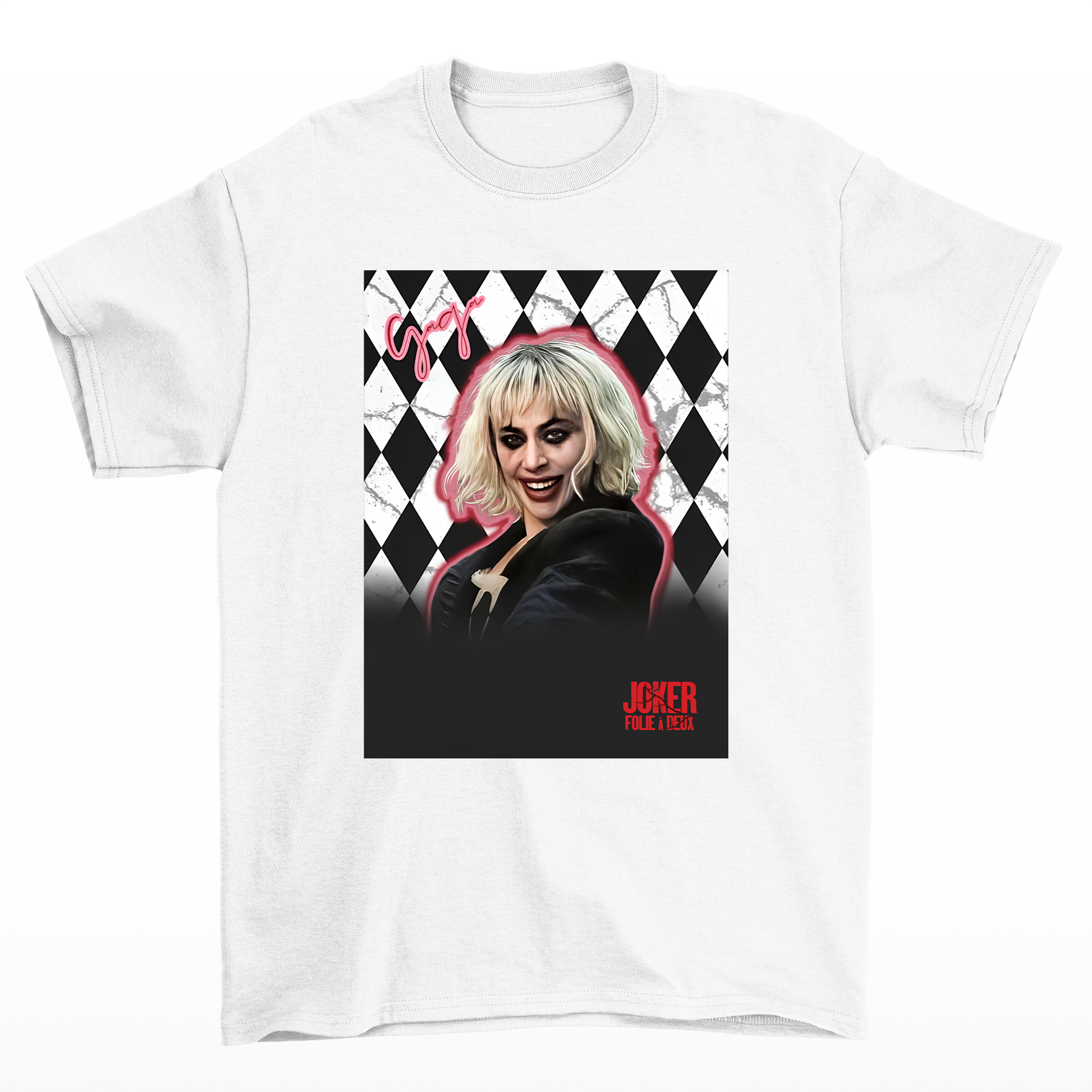 Camiseta Básica Lady Gaga Joker Branco