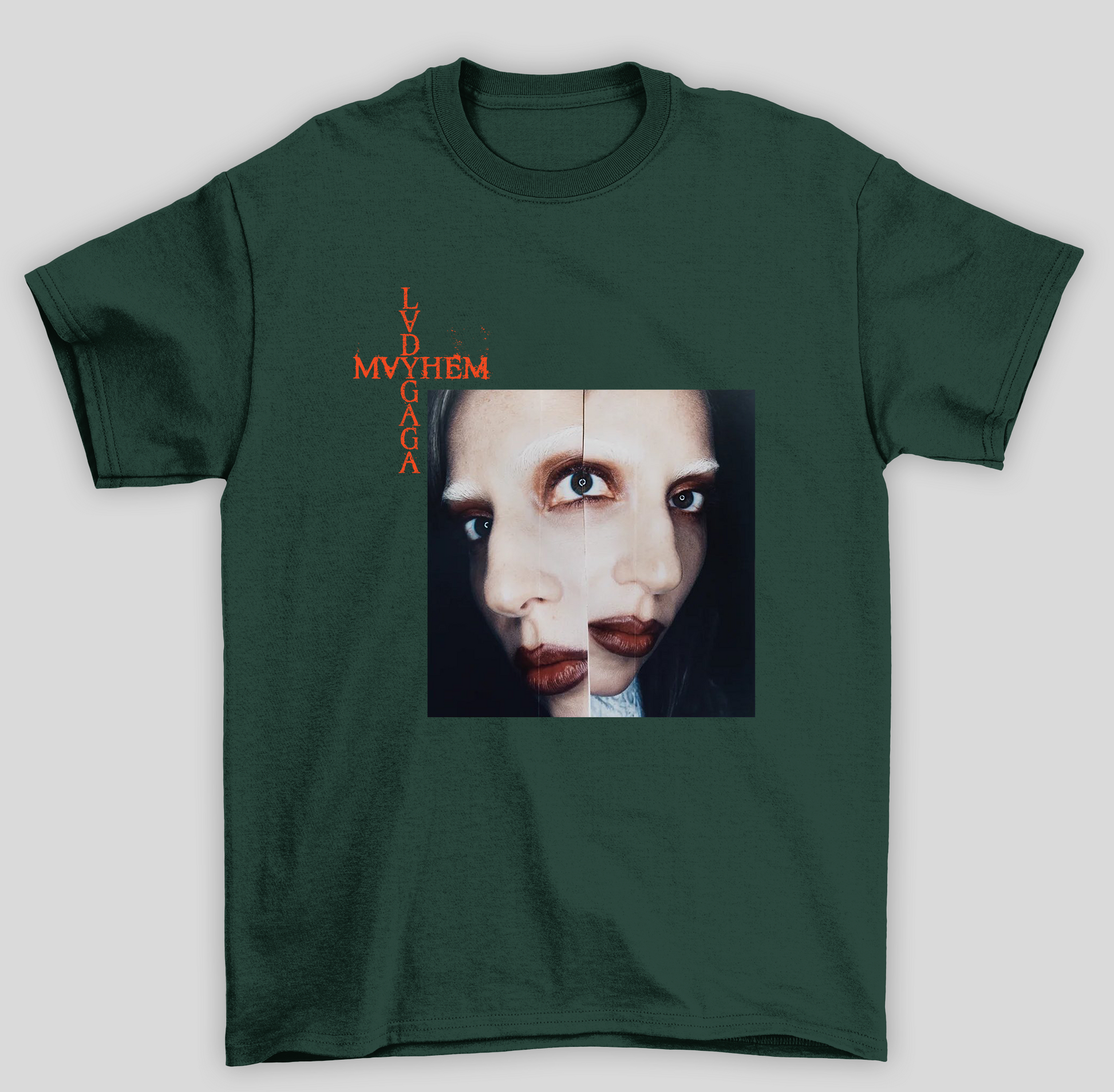 Camiseta Básica Lady Gaga Mayhem Cross- verde