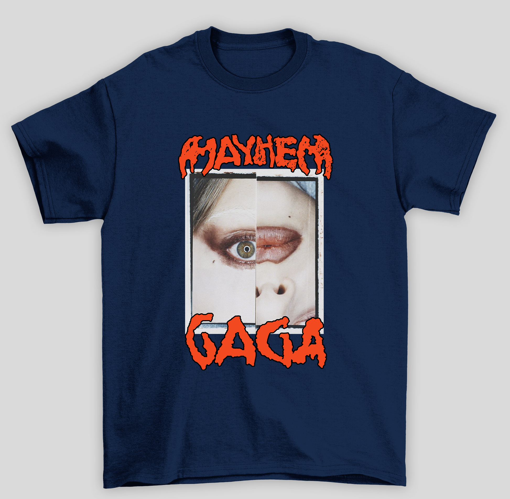 Camiseta Básica Lady Gaga Mayhem Eye- azul-marinho