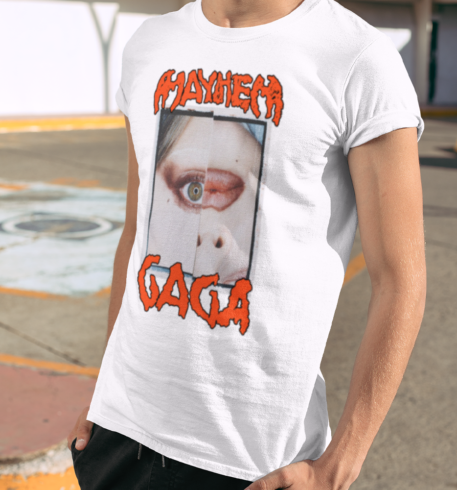 Camiseta Básica Lady Gaga Mayhem Eye- branco