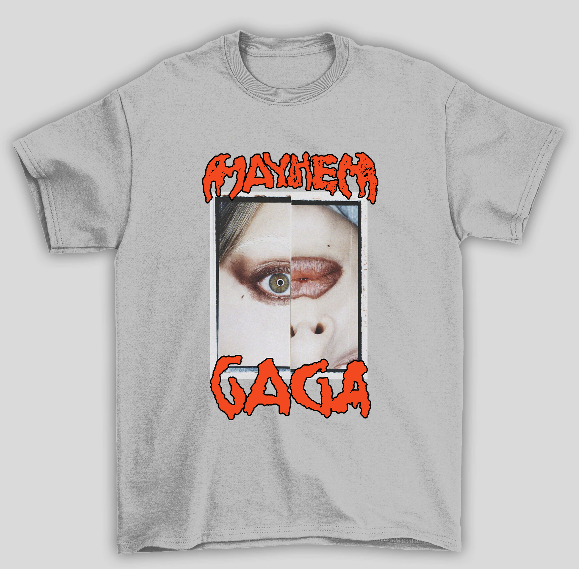 Camiseta Básica Lady Gaga Mayhem Eye- cinza