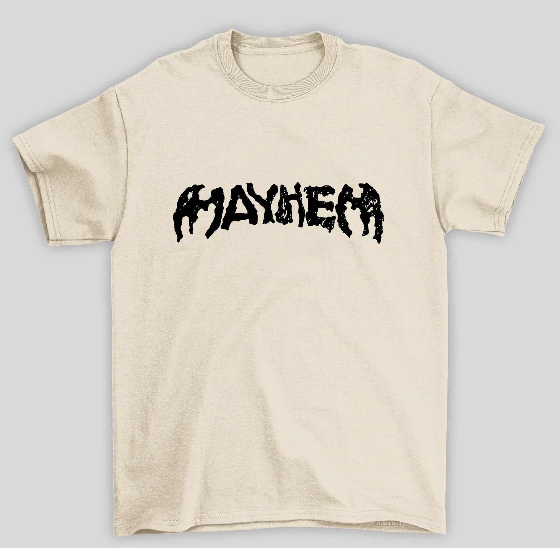 Camiseta Básica Lady Gaga Mayhem Logo- pérola