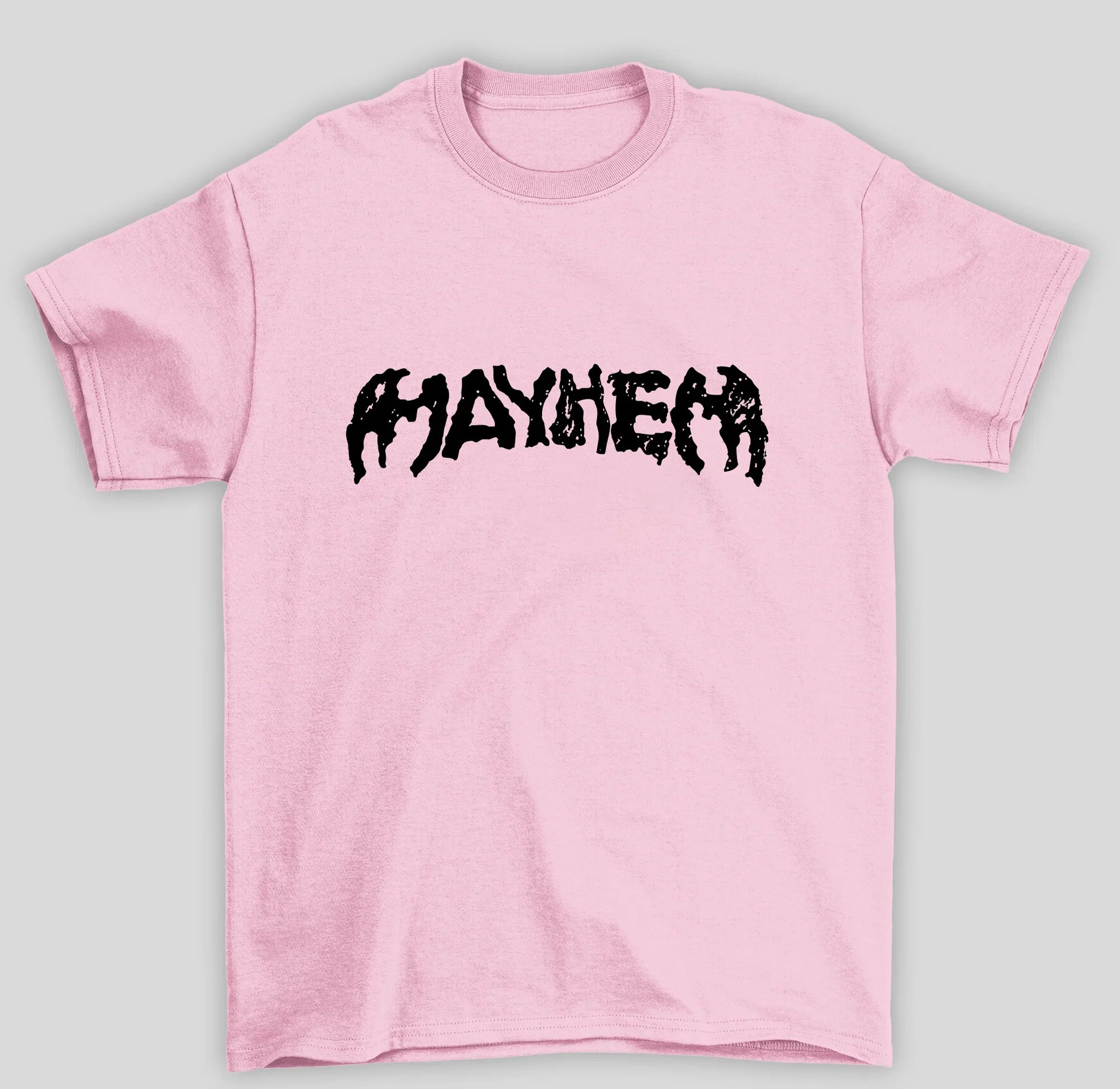 Camiseta Básica Lady Gaga Mayhem Logo- rosa bebe