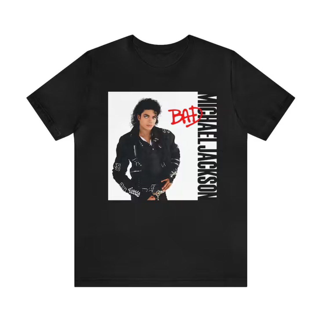 Camiseta Básica Michael Jackson Bad - preto