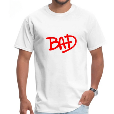 Camiseta Básica Michael Jackson Bad Lyrics- branco
