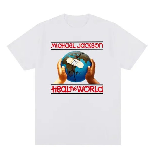 Camiseta Básica Michael Jackson Heal The World - branco