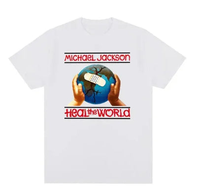 Camiseta Básica Michael Jackson Heal The World - branco