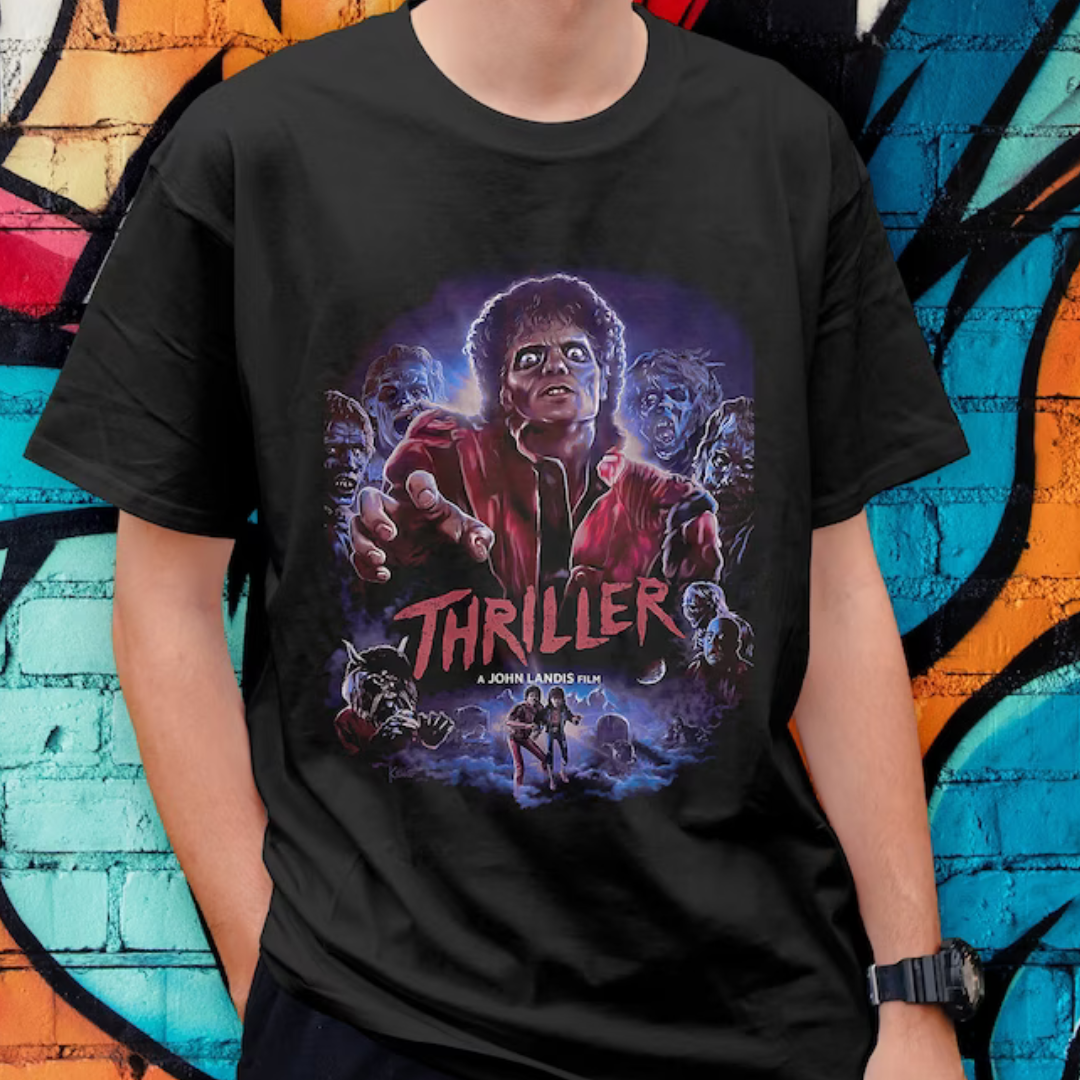 Camiseta Básica Michael Jackson Thriller - preto