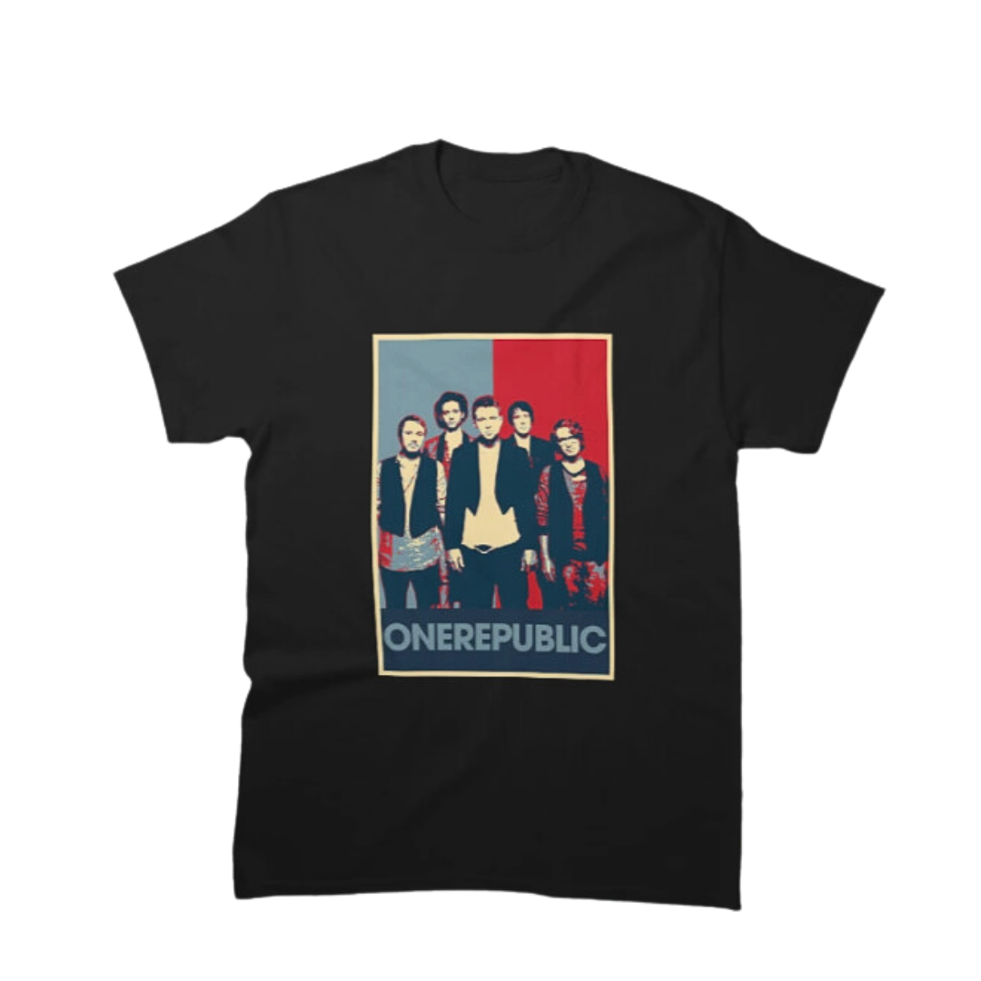 Camiseta Básica OneRepublic Illustrated - preto