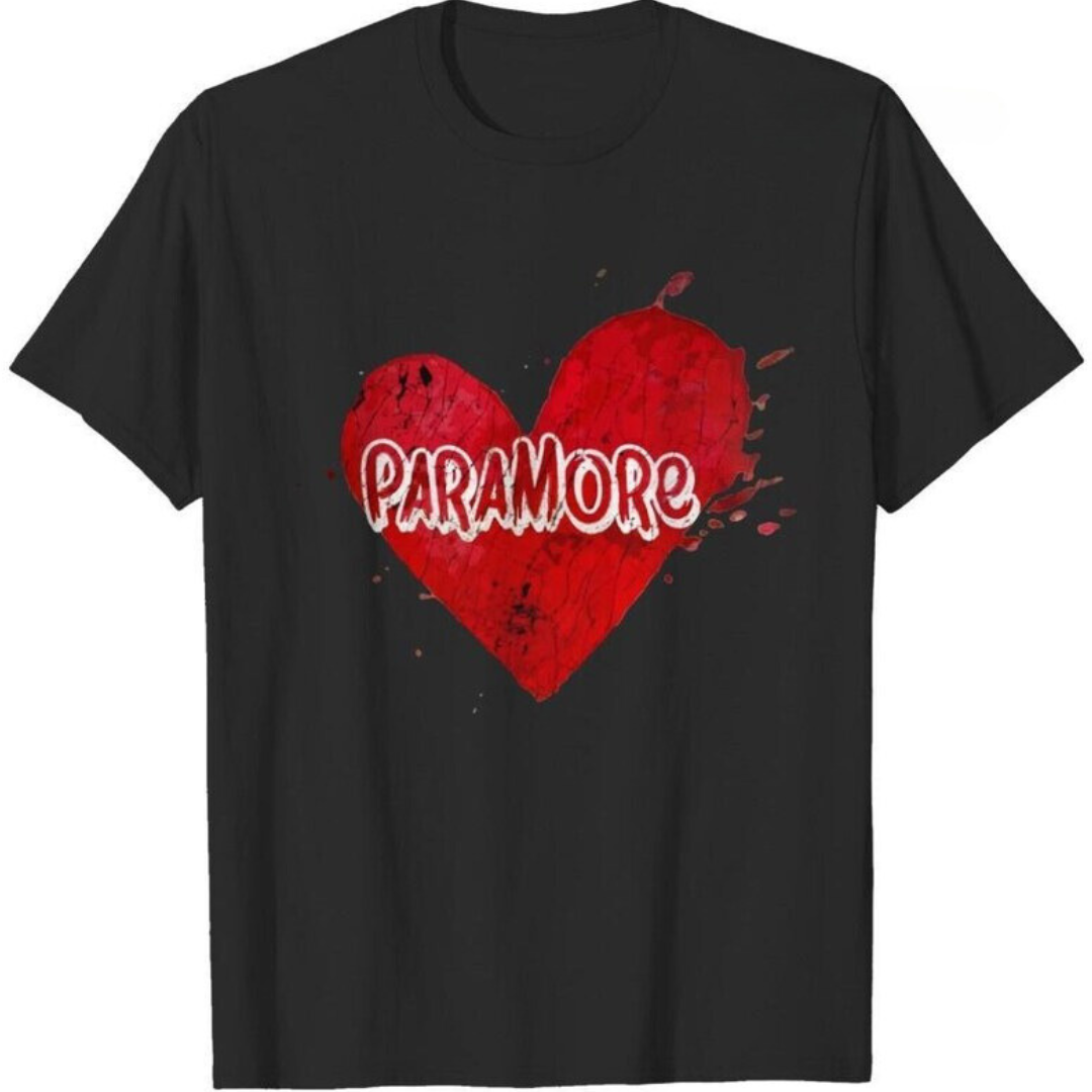 Camiseta Básica Paramore Heart - preto