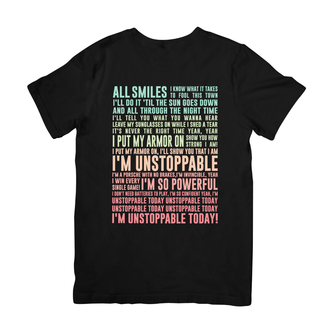 Camiseta Básica Sia I'm Unstoppable Today-PRETO