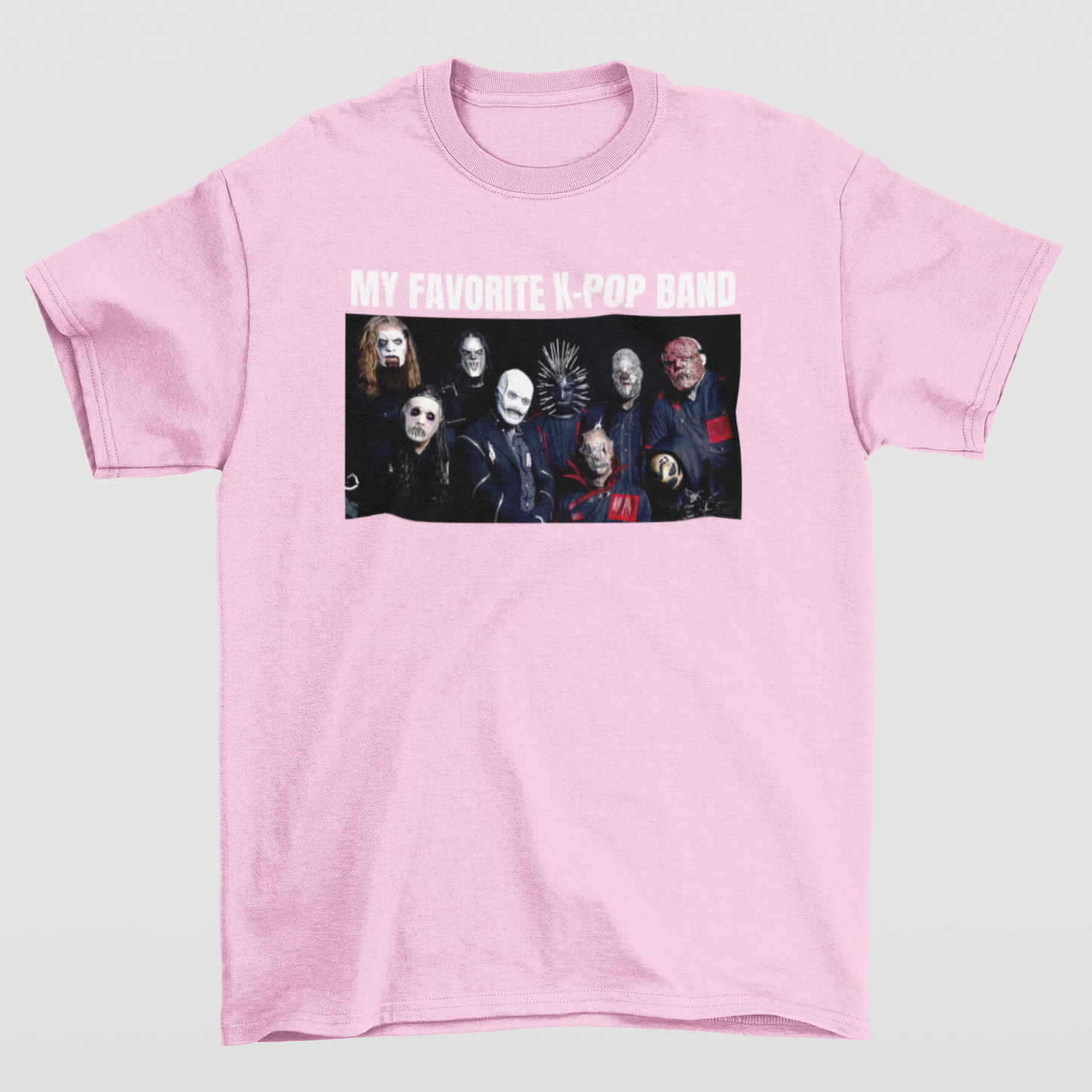 Camiseta Básica Slipknot Meme Funny- rosa bebe