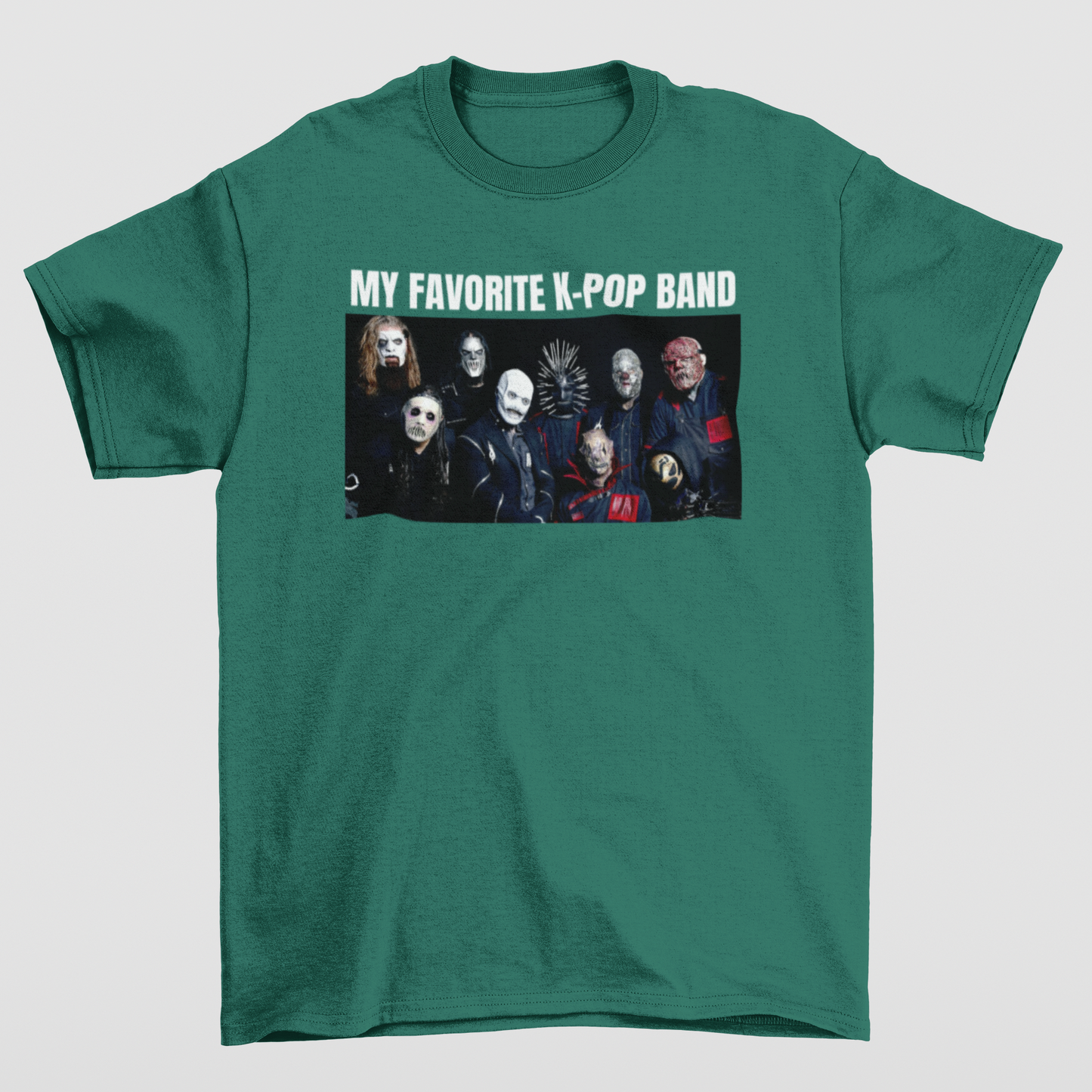 Camiseta Básica Slipknot Meme Funny- verde