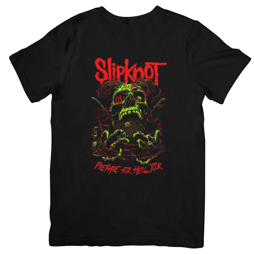Camiseta Básica Slipknot Prepare For Hell Tour  - preto