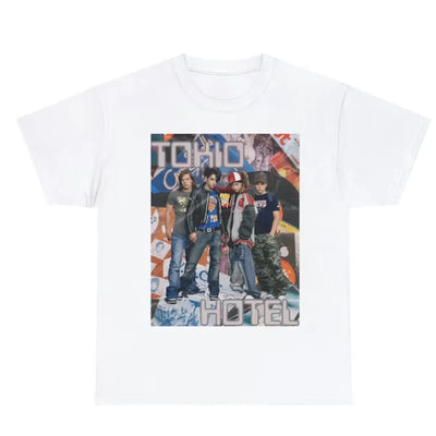 Camiseta Básica Tokio Hotel Graphic Aesthetic - branco