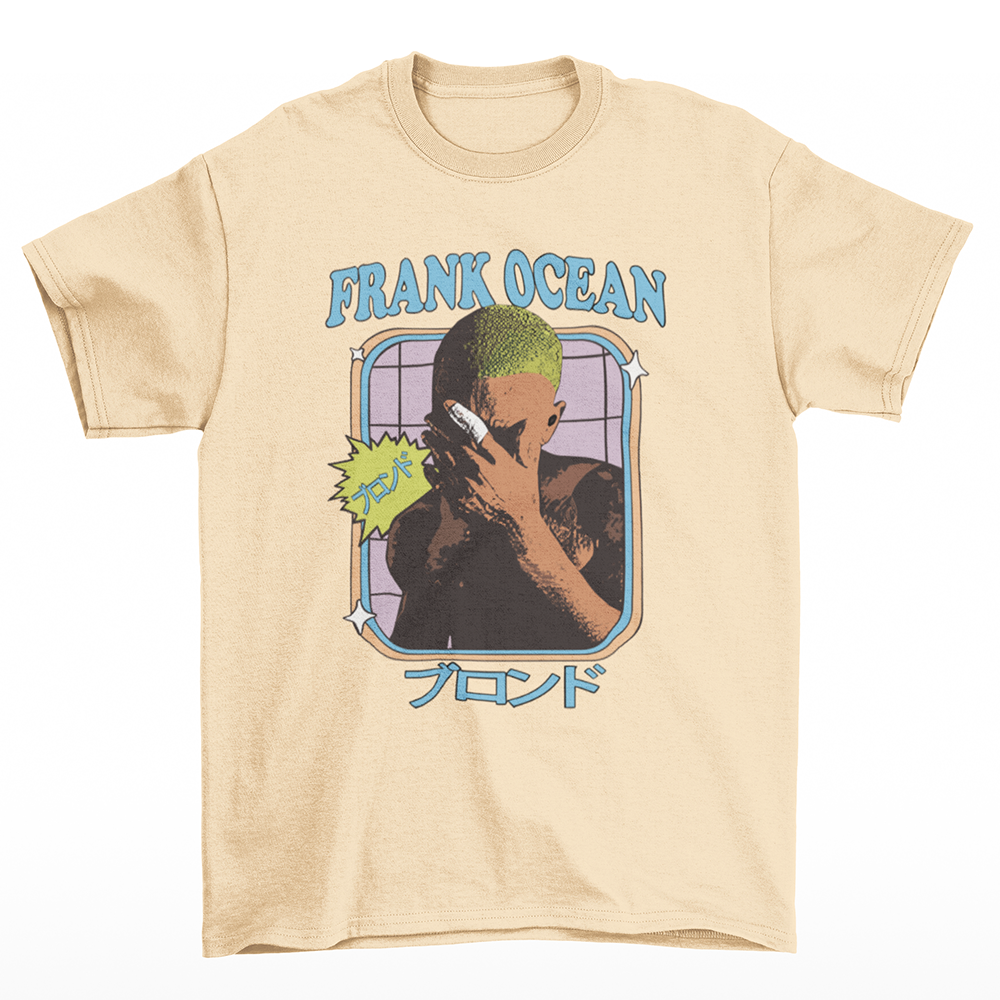 camiseta básica pérola frank ocean cabeça verde japonês