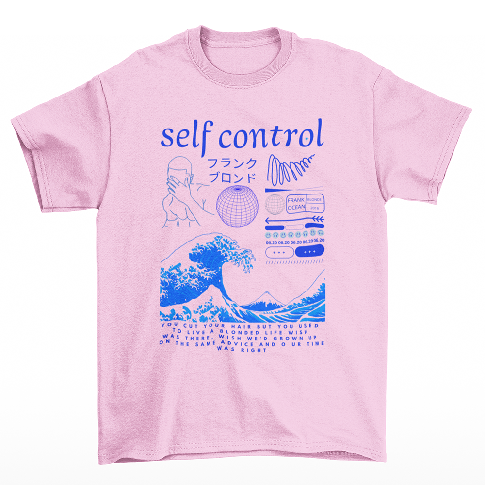 Camiseta Básica Frank Ocean Self Control- Rosa-claro